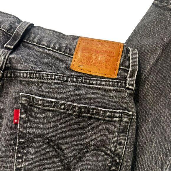 Levi’s Premium Fit Button Fly 501 Faded washed Black Ankle High Rise size 27 - Picture 7 of 12